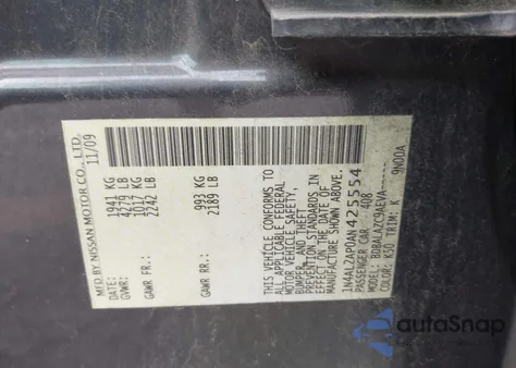 2010 Nissan Altima 2.5 from USA, damaged, VIN 1N4AL2AP0AN425554